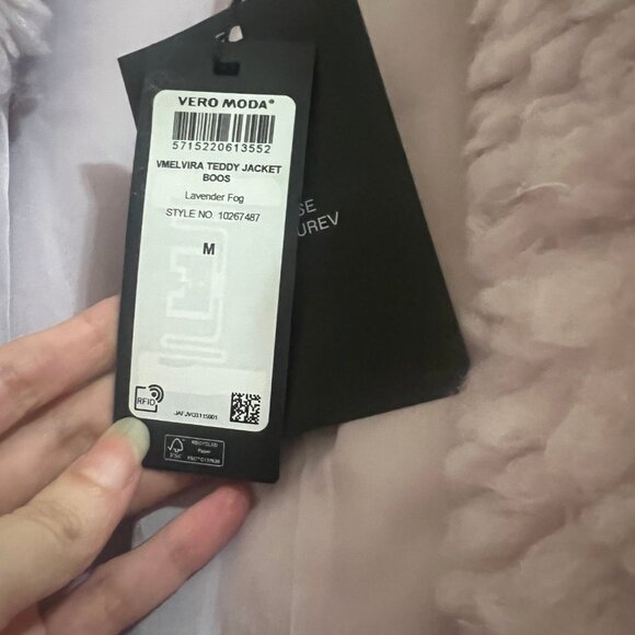 NWT Vero Moda Elvira Teddy Jacket in Lavender Pastel Purple - Picture 13 of 16
